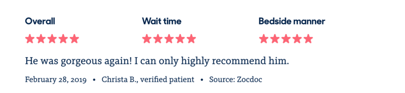 A review of zoomed in on the patient 's medical record.