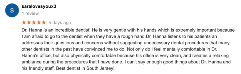 A person with a testimonial for dr. Harold