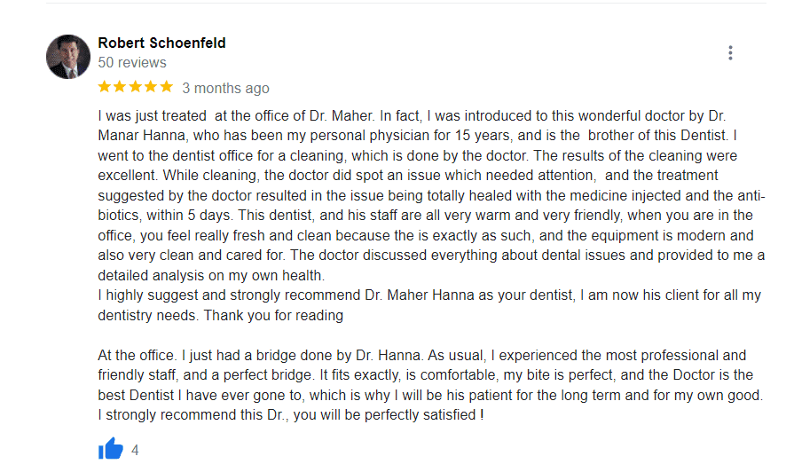 A review of dr. Maher 's practice on his facebook page